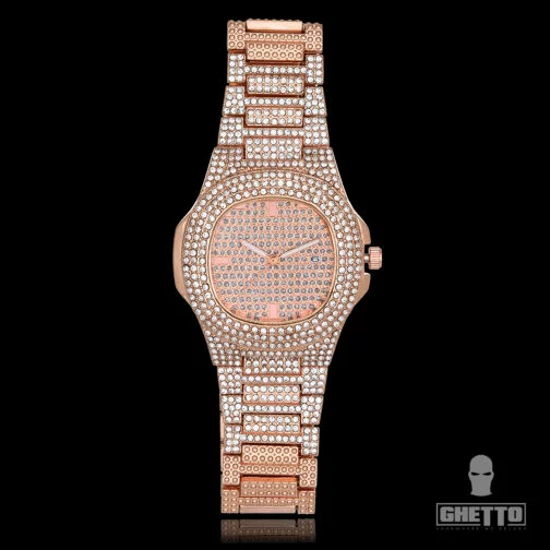 Ръчен часовник Ghetto Iced out Rose Gold