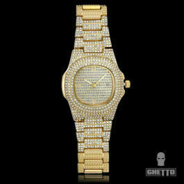 Ghetto Iced out Gold Wrist Watch