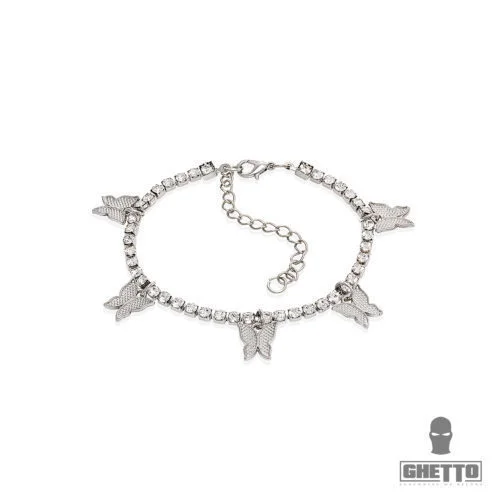 Femei Sweet Butterfly Anklets Bling Rhinestone Crystal Chain Chain Tennis