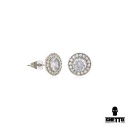 Ghetto 2023 Hip Hop Jewelry Round Stud Earrings Iced Out