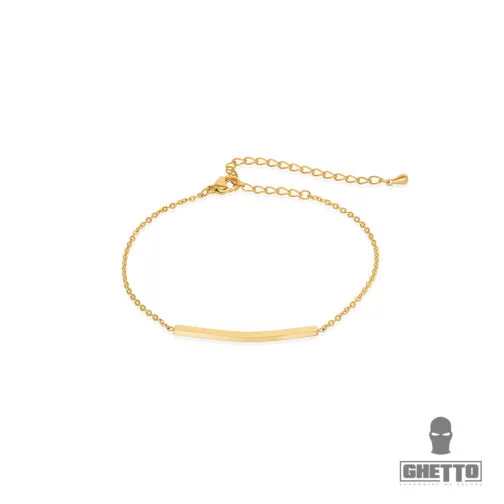 Stainless steel charm bracelet Curve Blank Bar