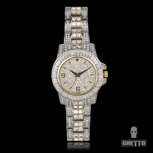 Ръчен часовник Ghetto Iced out 2 Tone