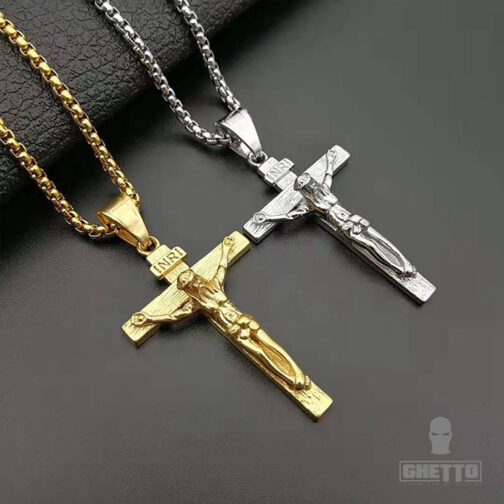 Jesus Cross Necklace Stainless Steel and Chain, Cross