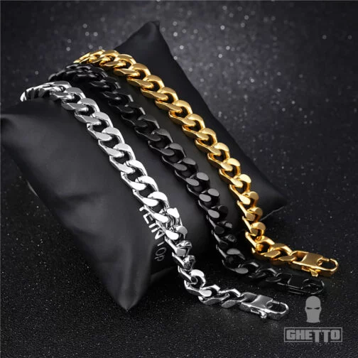 316L Titanium Stainless Steel Link Bracelet, Cuban Stainless Steel Bracelet