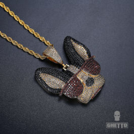 Ghetto Hip Hop Jewelry Animal Dog Pendant Necklace