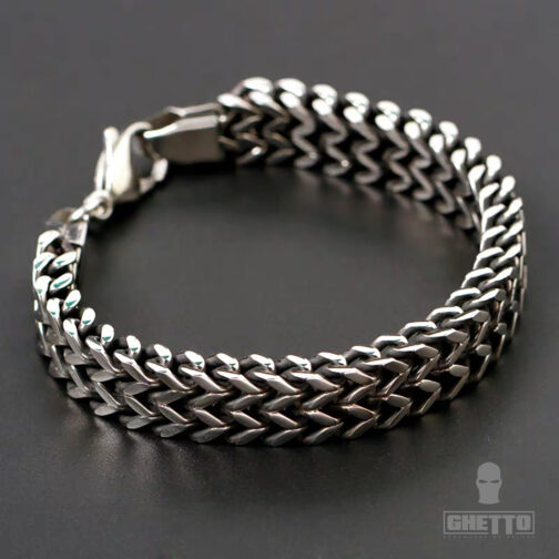 Bracelet mens Retro stainless steel chain hip hop woven bracelet 2