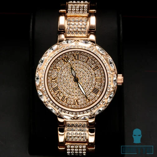 Класически чар Висококачествени жени Lady Watch розово злато.jpg