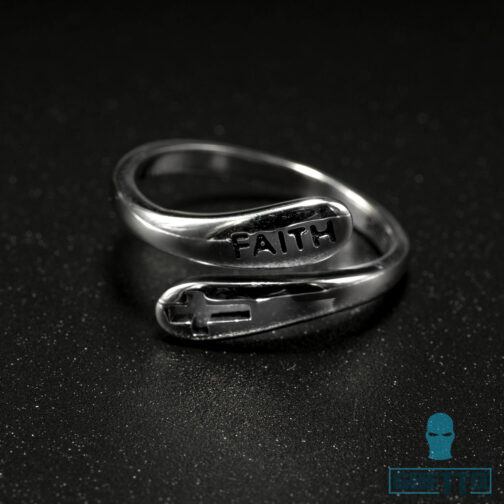 S925 ασημένιο δαχτυλίδι κόσμημα προσαρμοσμένο χαραγμένο πίστη ασημένιο δαχτυλίδι