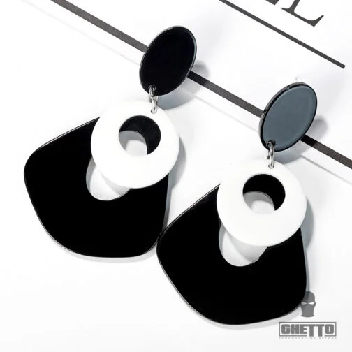 Геометрични акрилни обеци Ghetto black.jpg