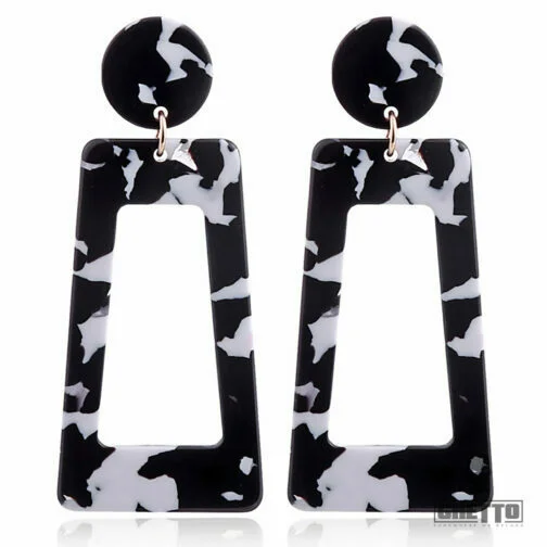 Ghetto Resin Geometric Square Acrylic Earrings black.jpg