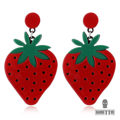 Strawberry Color earrings, Summer Fashion