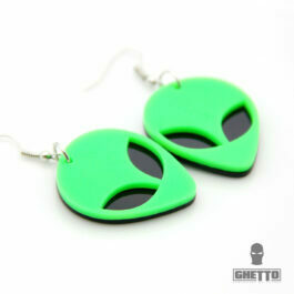 Green acrylic Alien Head acrylic earrings