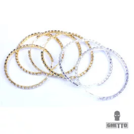 Ghetto Big Hoop Stainless Steel Earrings Diamond