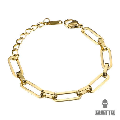 High Quality Fashion Jewelry Bracelet, 18K Gold Color Chain Link Bracelet Stainless Steel Bracelet
