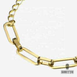 Ghetto Gold Color Plated Stainless Steel Link Chain Bracelet.