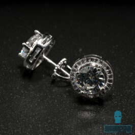 Ghetto 2021 Hip Hop Jewelry Round Stud Earrings Iced Out