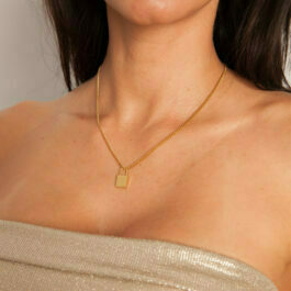 Ghetto Necklace Stainless Steel 18k gold-plated lock shape