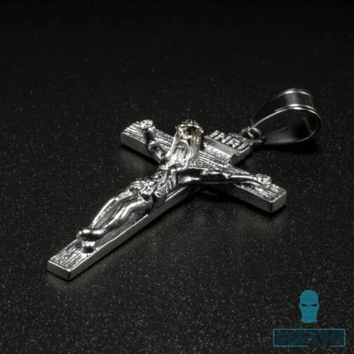 Bijuterii placate cu aur 316 L Colier religios Jesus Cross Pendant, oțel inoxidabil