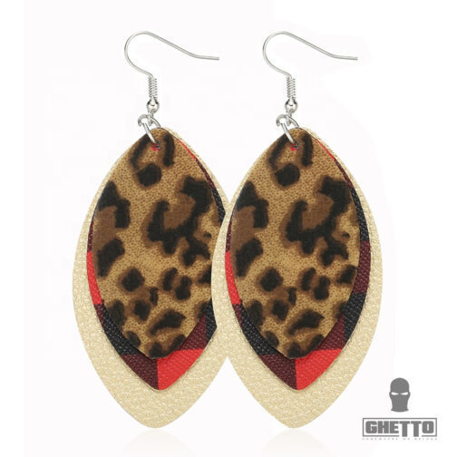 Leaf Leather Earrings for Women's