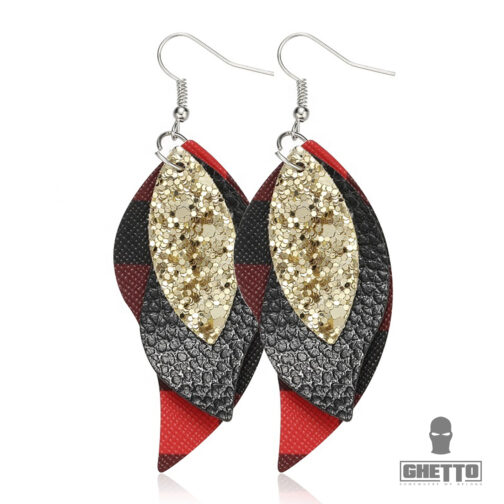 Women's leather earrings