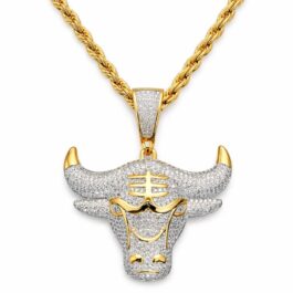 ghetto bull head men's hip hop pendant