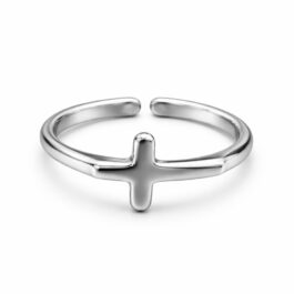 Ghetto silver simple cross ring