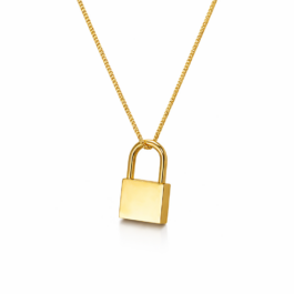 Ghetto Necklace Stainless Steel 18k gold-plated lock shape