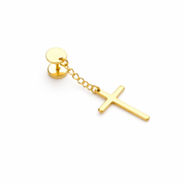 Ghetto Punk Cool SS Chain Cross Drop Earrings 1pcs