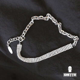 Women's necklace with thick rhinestone chain