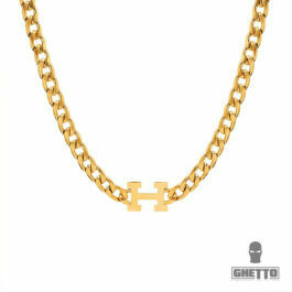 Ghetto H letter choker necklace women's