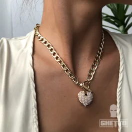 Ghetto Punk Hip Hop Colier Creative Pearl Heart