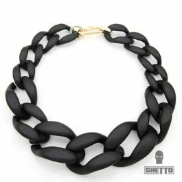 Ghetto Frosted Colier Acrilic Rezină Negru Colier