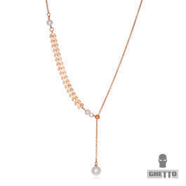 Ghetto Choker Fashion Necklace Tassel Pearl Gold