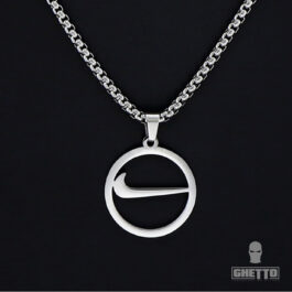 Ghetto Silver Circle Sport Pendant Necklace