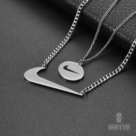 Ghetto Hip Hop Sport Style Double Tick Pendant Necklace