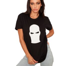 Ghetto White Mask Black T-Shirt for Women’s | Somewhere We Belong