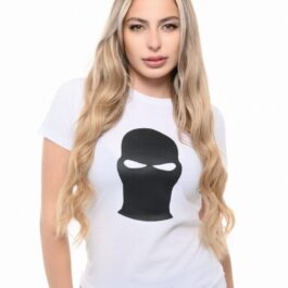 Ghetto Black Mask White T-Shirt Women’s | Somewhere We Belong