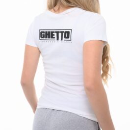 Ghetto Black Mask White T-Shirt Women’s | Somewhere We Belong