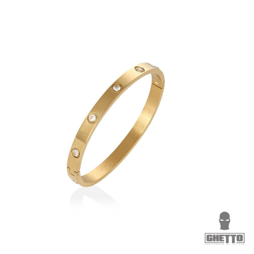 18k Gold Bracelet with Zircon Gemstone Jewelry Women's Stainless Steel Bracelets