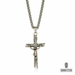 Ghetto Hip Hop Cross Stainless Steel Pendant Necklace
