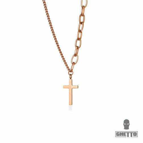 Simple Cross Charm Necklace Dormitory Charm Necklace, Stainless Steel Minimalist Cross Necklace