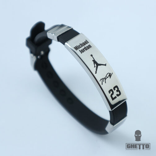 Silicone bracelet, steel with exclusive Star pattern unisex
