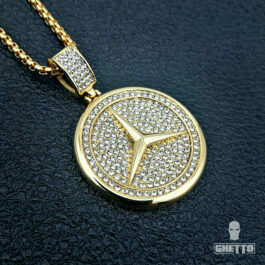 Ghetto Jewelry Benz Stainless Steel 18k Gold Pendant Hip Hop