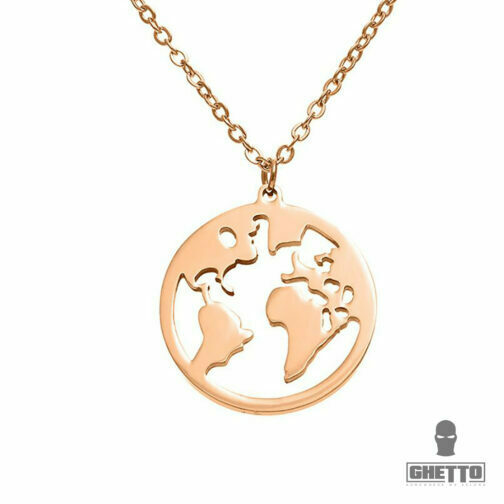 Earth map pendant necklace