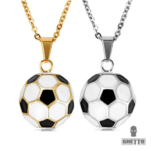 Stainless steel football necklace, unisex sports ball necklace
