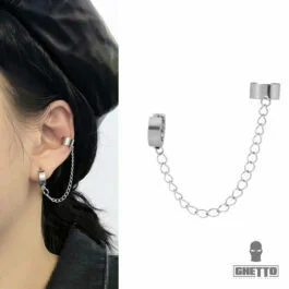 Ghetto Kpop Ear Bone Chain Stainless Steel Unisex Earring