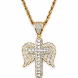 Ghetto Cross CZ Stones Necklace Hip Hop