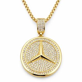 ghetto jewelry benz stainless steel 18k gold pendant hip hop