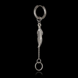 Ghetto Kpop SS Feather Punk Long Chain Earring 1pcs
