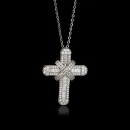 Ghetto Crucifix Shape 3A Zircon Колиета за жени